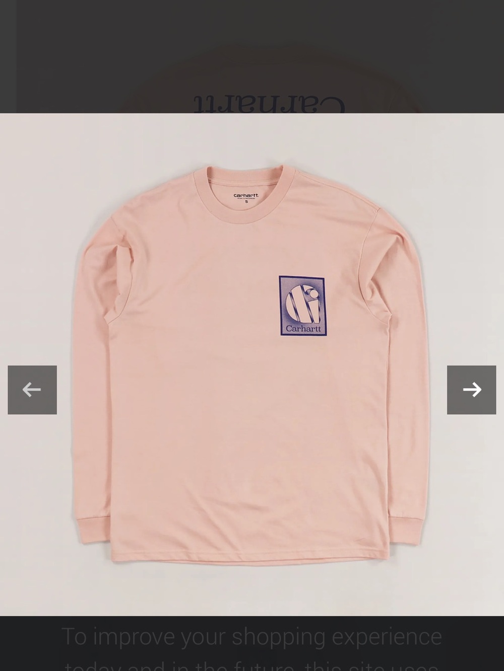 Carhartt Work in Progress Long-Sleeve Logo Tee in Pale Pink